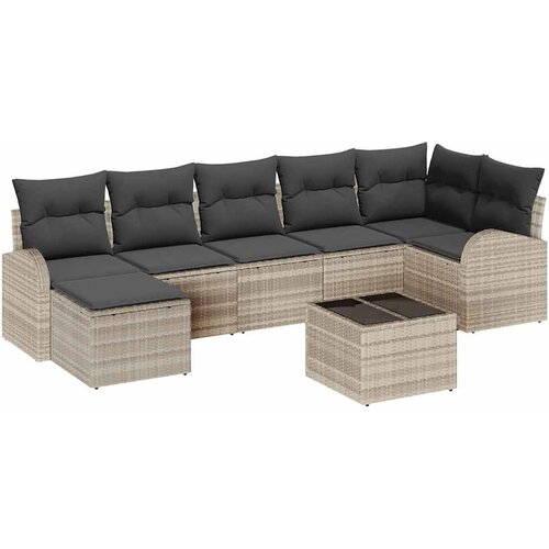  Sjedeća garnitura za vrt 8 kom. Svijetlo siva Svjetlosiva 289 x 124 x 85 cm Slike