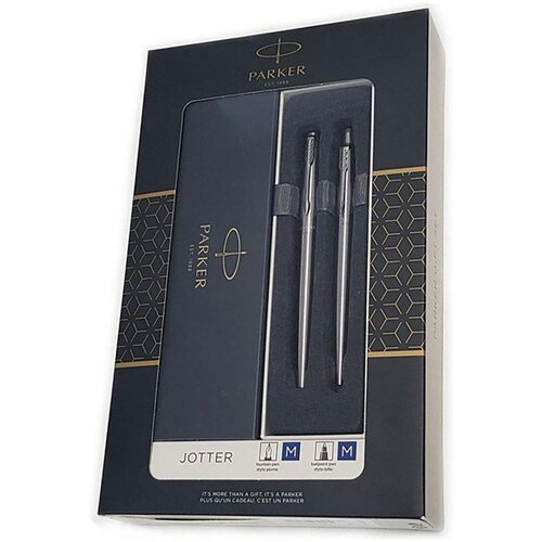 Parker Pisalni set Jotter Duo CT, FP+BP, srebrni Slike