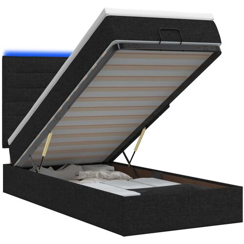  Krevet od pjene s madracem i LED-om Crna 100 x 200 cm Tkanina Slike