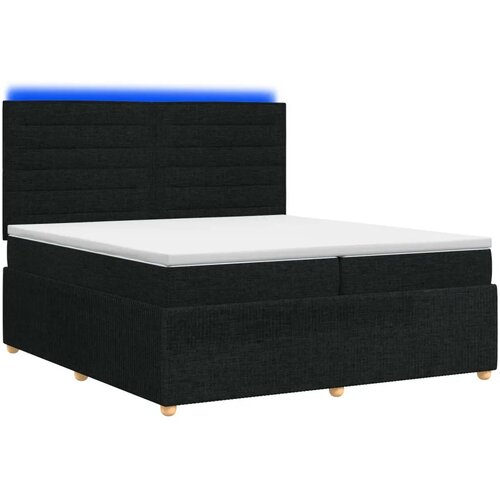  LED okvir za krevet s madracem Crna 200 x 200 cm Tkanina - Crna 200 x 200 cm Dizajn linija Slike