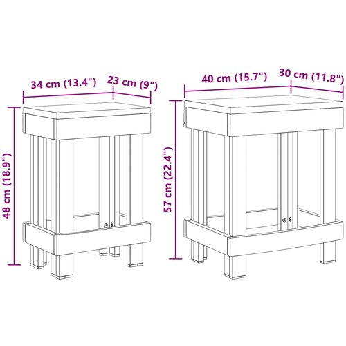  Stalak za biljke 2 pcs Smeđa 70 x 11 x 27 cm Drvo od mahagonija Slike