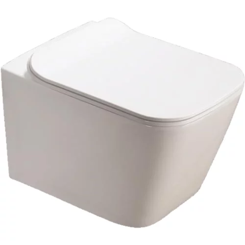 Belneo viseča brezrobna WC školjka z desko s počasnim zapiranjem MS2350