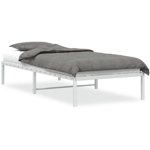vidaXL Kovinski posteljni okvir bel 90x190 cm, (20978807) Cene