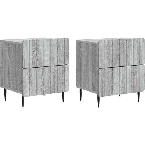  Noćni ormar s ladicama 2 pcs Siva sonoma 43 x 34,5 x 49,5 cm Cene