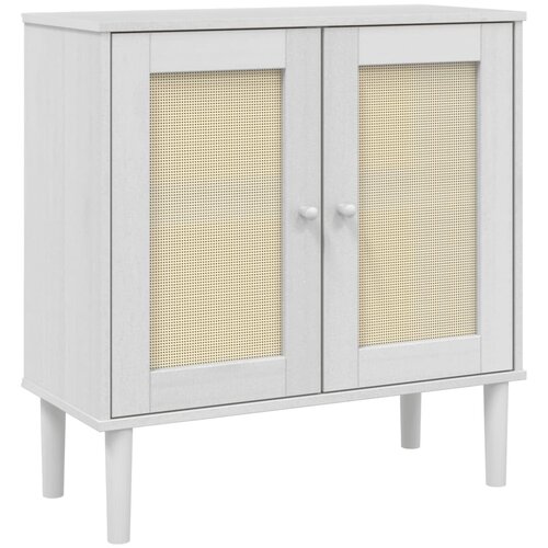 Maison Chic Komoda - Predalnik SENJA videz ratana bela 80x35x80 cm trdna borovina, (21719848) Cene