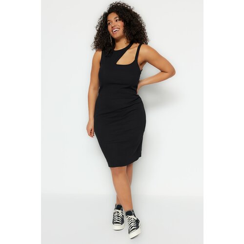 Trendyol Curve Plus Size Dress - Black - Bodycon Slike