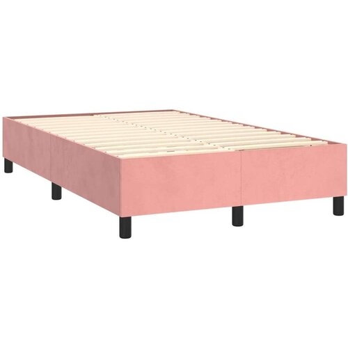 vidaXL Box spring postelja z vzmetnico roza 120x200 cm žamet Cene