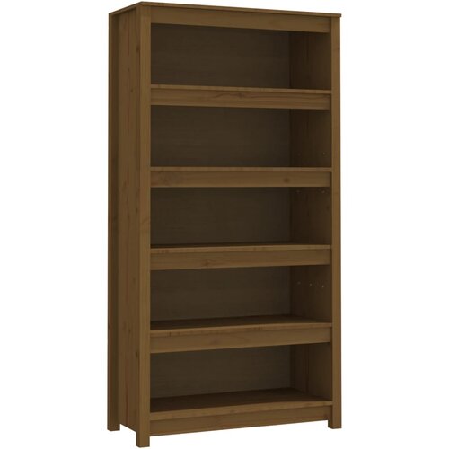 Maison Chic Knjižna omara - Knjižni regal medeno rjava 80x35x154 cm trdna borovina, (21724588) Slike