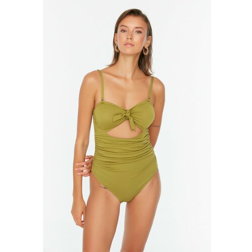 Trendyol Green Cut Out Detailed Textured Swimsuit Cene