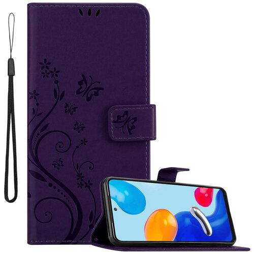 Cadorabo Xiaomi RedMi NOTE 11 4G/11S 4G temno modra - ovitek v cvetličnem dizajnu z magnetnim zapiranjem, stoječo funkcijo in režami za kartice, (20860365) Cene