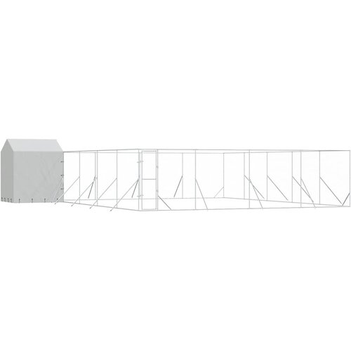  kavez za pse s krovom srebrni 10 x 10 x 2,5 m čelični Slike