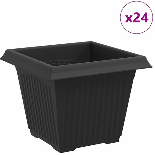  Kvadratna saksija za cvijeće 24 pcs Crna 33 x 33 x 26 cm Slike