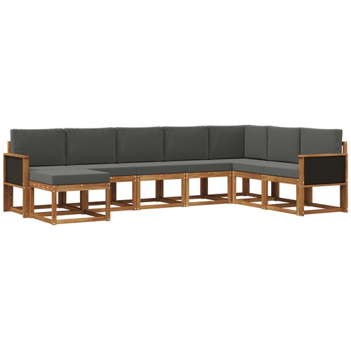 vidaXL Zunanja garnitura za sedenje 8 pcs Naravna in antracitna, (5000282300) Cene