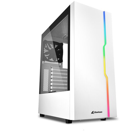 Sharkoon Kućište gaming, RGB Slider, ATX, 1x120mm fan, white, Tempered Glass Cijene