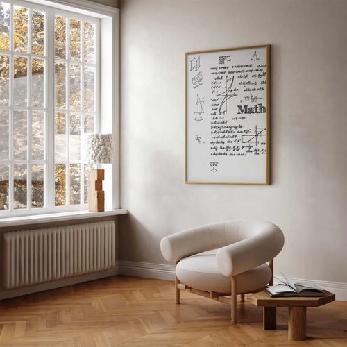  Plakat - Mathematics 60x90 Zlatni okvir Slike