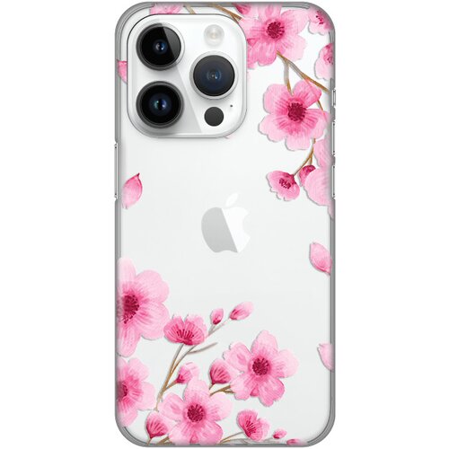  Silikonska maska za iPhone 14 Pro 6.1 Rose flowers Print Skin providna Slike