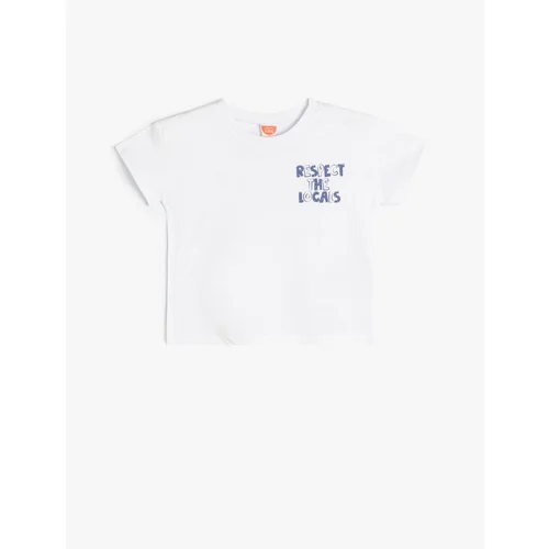 Koton T-Shirt Short Sleeve Crew Neck Print Detailed