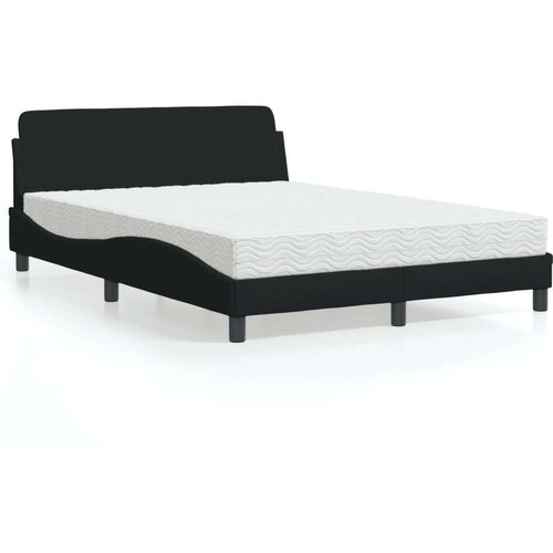 vidaXL krevet s madracem crni 140 x 190 cm od tkanine Cene