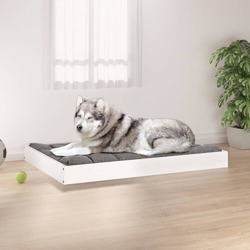 vidaXL krevet za pse bijeli 101,5 x 74 x 9 cm od masivne borovine Cijene