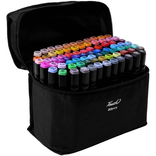  Set dvostranih alkoholnih markera, 80 boja Slike