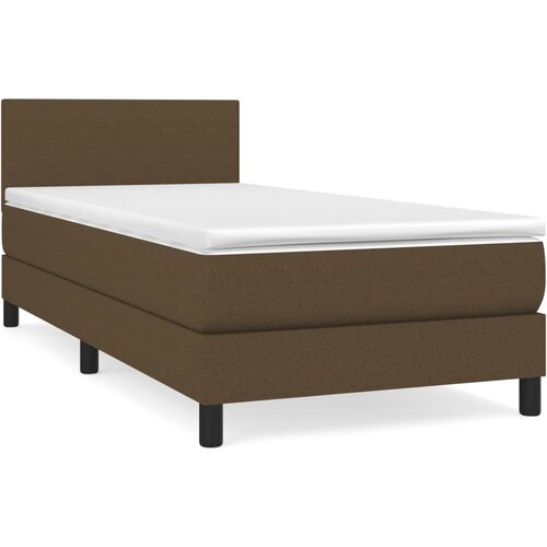 Maison Chic Box spring postelja - Vzmetna postelja z vzmetnico temno rjav 90x190 cm blago SL6707, (21907516) Slike