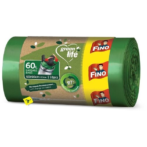 Fino kese za smeće green life ep 60l 18/1 zelene Cene