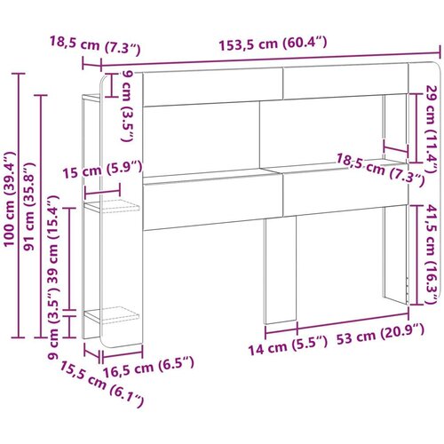  Glava kreveta s ormarićem Betonska siva Konstrukcijsko drvo - Betonsko siva 140 cm Slike