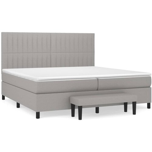 Maison Chic Box spring postelja - Vzmetna postelja z vzmetnico svetlo siva 200x200 cm blago SL20247, (21893289) Cene