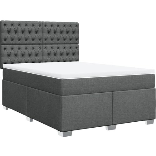 Maison Chic Box spring postelja - Vzmetna postelja z vzmetnico temno siva 140x200 cm blago SL17929, (21894339) Cene