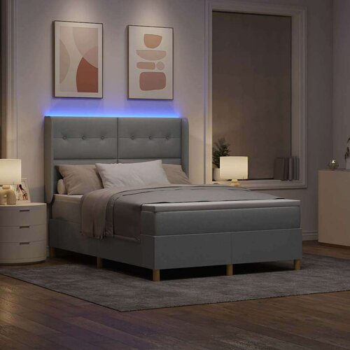 Box spring krevet Svijetlo siva 140 x 200 cm tkanina Slike