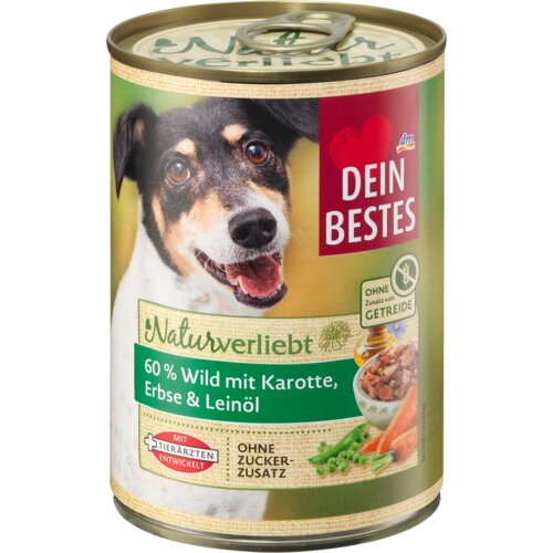 DEIN BESTES naturverliebt kompletna vlažna hrana za odrasle pse - divljač sa šargarepom, graškom i lanenim uljem 400 g Cene