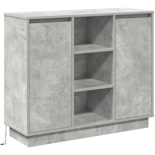 vidaXL Sideboard s LED-om Siva Betonska 90x32x75 cm Konstruirano drvo Cijene