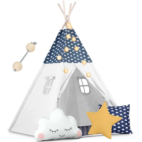 Nukido Kids Teepee Tent with Lights - Navy Blue, Perfect for Indoor Play, (21740649)