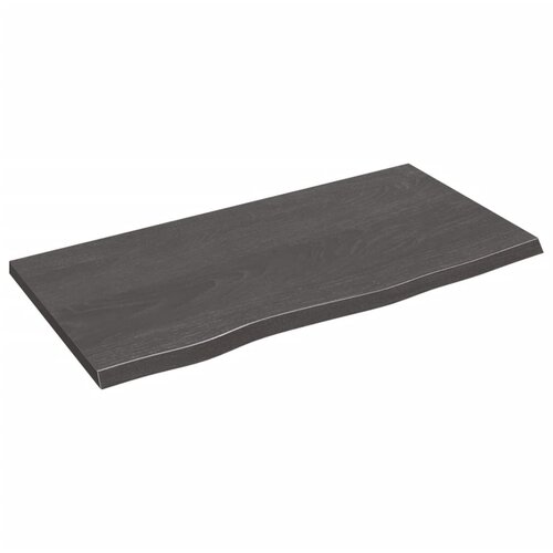 vidaXL Stenska polica temno siva 80x40x2 cm obdelana trdna hrastovina Cene