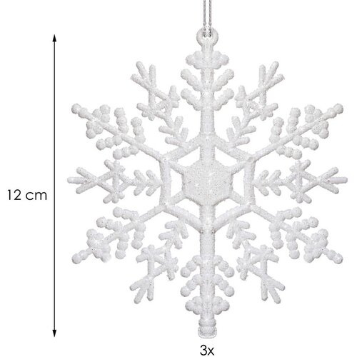  Set Ukrasa za Božićno Drvce Bijele Boje 12 cm, 3 komada Cene