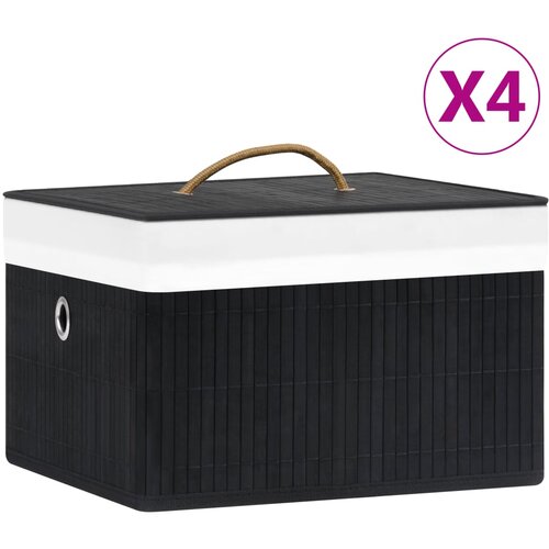 vidaXL Kutije za pohranu od bambusa 4 kom crne Cijene