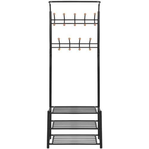 Maison Chic Stojalo za Oblačila s Prostorom za Čevlje - Stojalo za obutev 68x32x182,5 cm Črno, (21778291) Slike