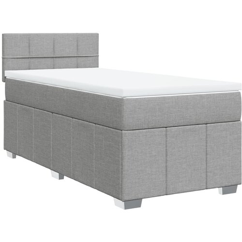 Maison Chic Box spring postelja - Vzmetna postelja z vzmetnico svetlo siv 100x200 cm blago SL24049, (21891316) Cene