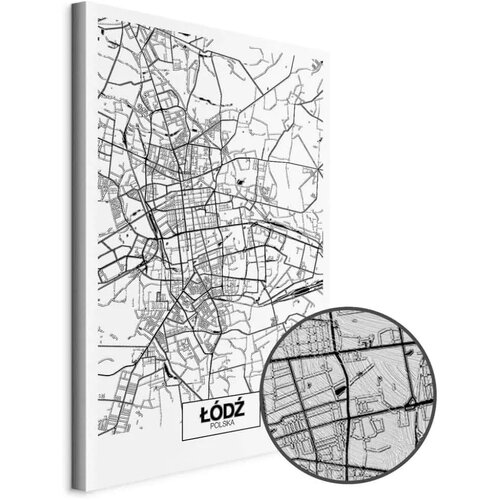  Slika - City Plan: Lodz (1 Part) Vertical 60x90 Premium Print Cijene