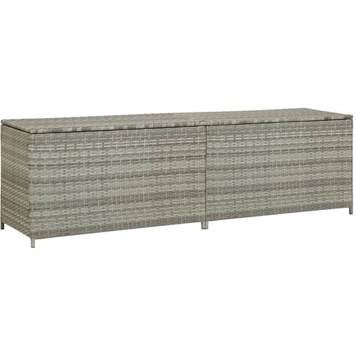 VidaXL Vrtna &amp;scaron;katla za shranjevanje poli ratan 200x50x60 cm siva Slike