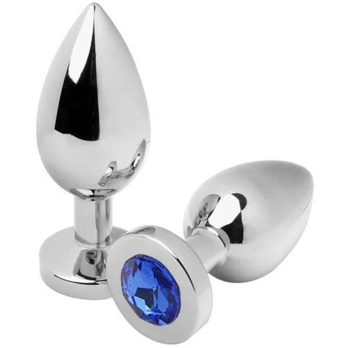 Metal Hard METALHARD ANAL PLUG DIAMOND BLUE SMALL 5.71CM