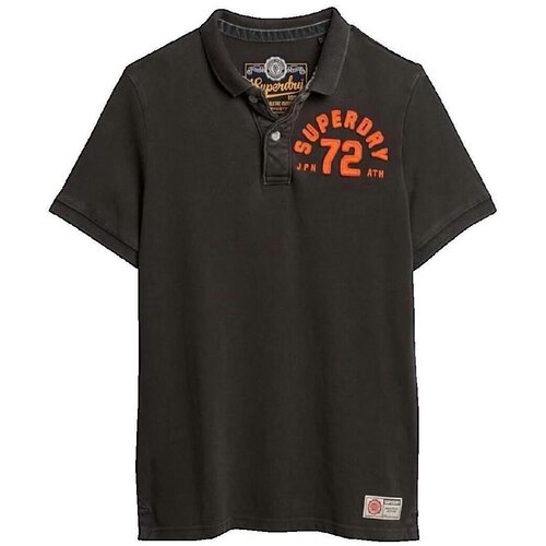 Superdry Polo majice kratki rokavi Polo manches courtes Vintage Athletic noir délavé Črna Cene