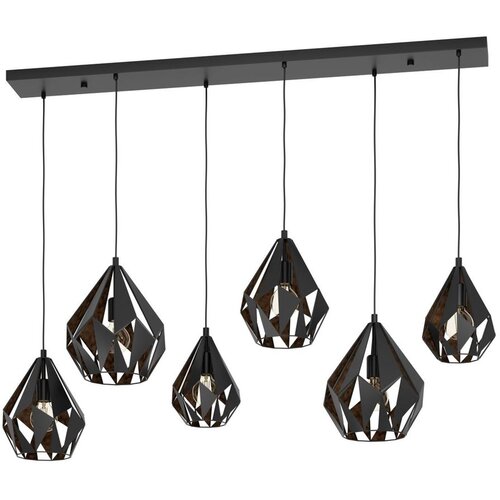 Eglo visilica Carlton 1, 6 x E27, crna/bakar, 145,5 cm, 43846 Slike