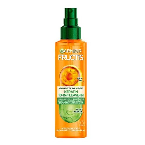 Garnier Fructis Goodbye Damage Keratin 10-In-1 Leave-In njega kose bez ispiranja o&amp;scaron;tećenu kosu 150 ml za ženske Slike