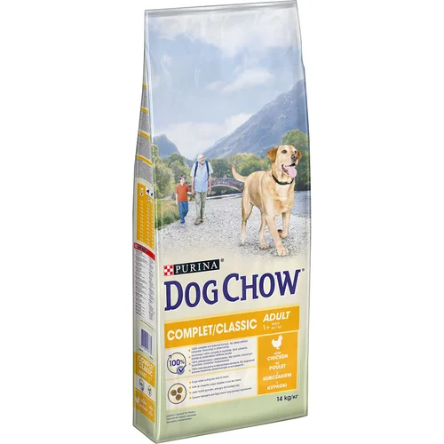 Dog Chow 12 + 2 kg gratis! Purina 14 kg - Complet/Classic s piščancem