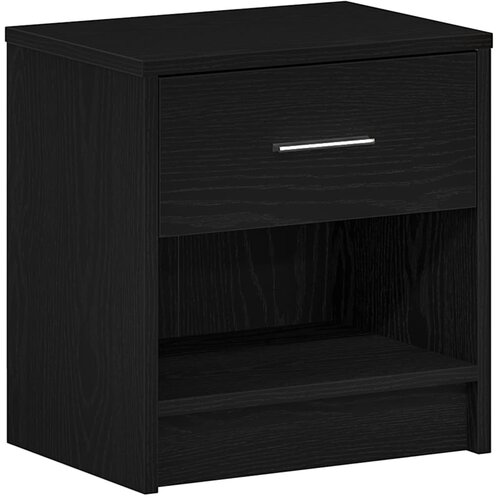 vidaXL Nočna omarica s predalom črna 39x28x41 cm, (5000298608) Cene