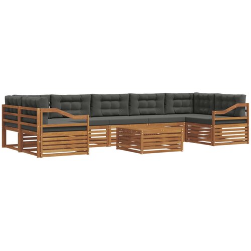  Set vanjskih sofa 8 kom. Prirodna i antracit Slike