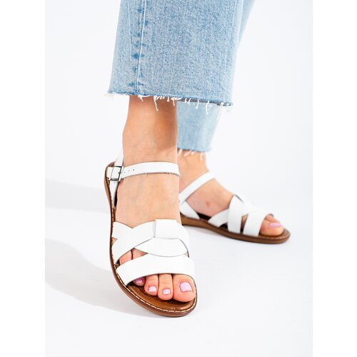 W. POTOCKI Women's leather sandals Potocki white Cene