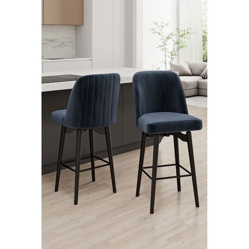 Hanah home set barskih stolica Evax, 4 kom, antracit / crni Slike