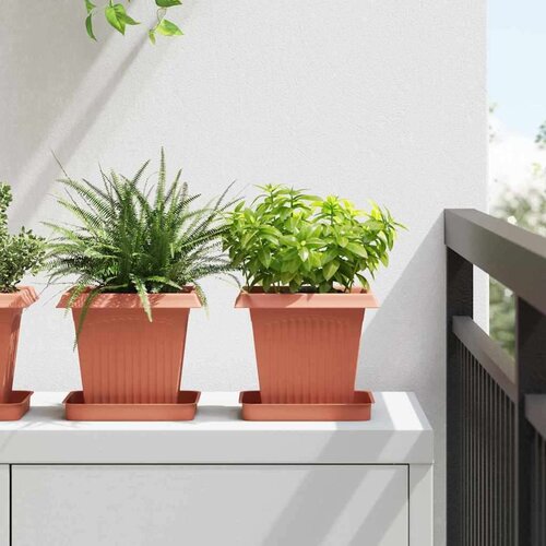  Kvadratna saksija za cvijeće 24 pcs Crvena cigla - Crvena cigla 33 x 33 x 26 cm 24 Cene